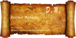 Dalkó Mátyás névjegykártya
